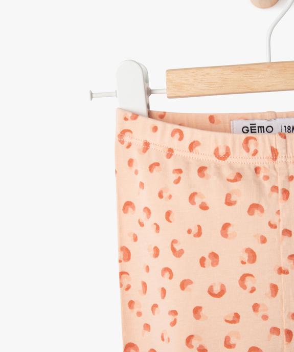 Legging long en coton stretch bébé fille vue2 - GEMO 4G BEBE - GEMO