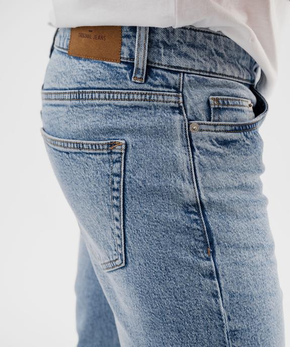Jean straight en denim de coton stretch délavé homme vue3 - GEMO 4G HOMME - GEMO