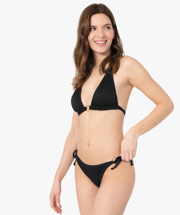 Haut de maillot de bain femme forme triangle en maille ajourée vue3 - GEMO (PLAGE) - GEMO