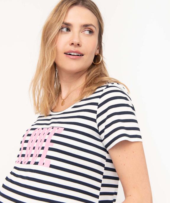 Tee-shirt de grossesse imprimé à manches courtes vue2 - GEMO 4G MATERN - GEMO
