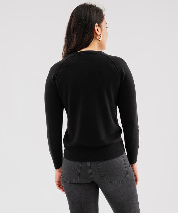 Pull col rond en maille fine femme vue3 - GEMO(FEMME PAP) - GEMO