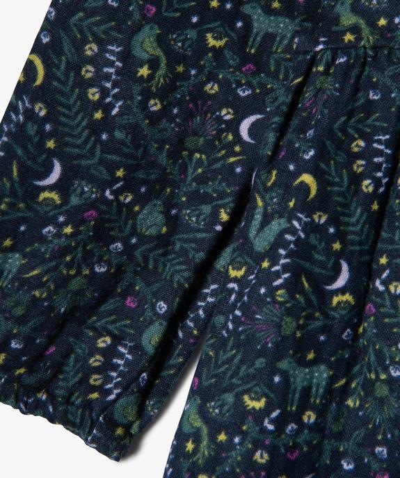 Robe bébé fille ample à manches longues en gaze de coton doublée vue2 - GEMO(BEBE DEBT) - GEMO