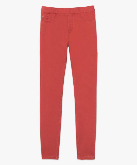 Pantalon femme jegging coloré à taille élastique vue4 - FOLLOW ME - GEMO