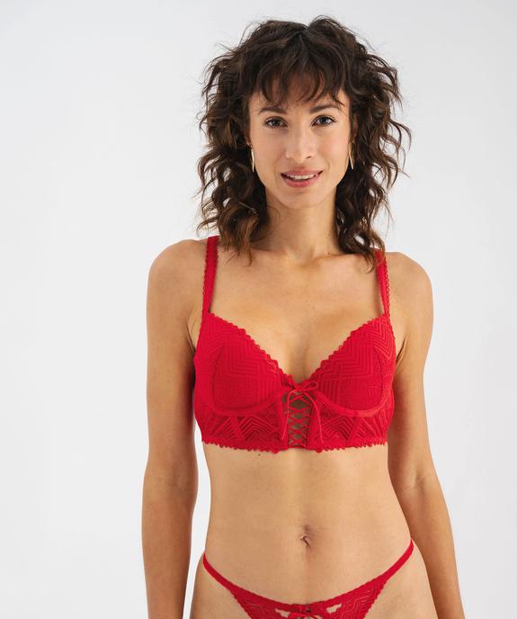 Soutien-gorge bustier en dentelle femme vue3 - GEMO(HOMWR FEM) - GEMO