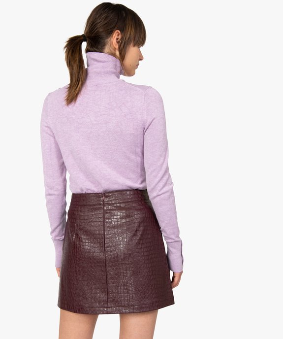 Pull femme à col roulé et boutons sur les poignets vue3 - GEMO(FEMME PAP) - GEMO