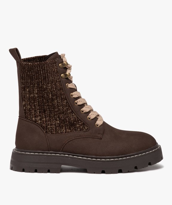 Boots femme unies en maille élastique style chaussette à semelle crantée vue1 - GEMO (CASUAL) - GEMO