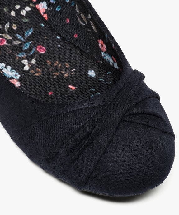 Ballerines femme unies en suédine avec bout rond effet drapé vue6 - VALENTINA BALDA - GEMO