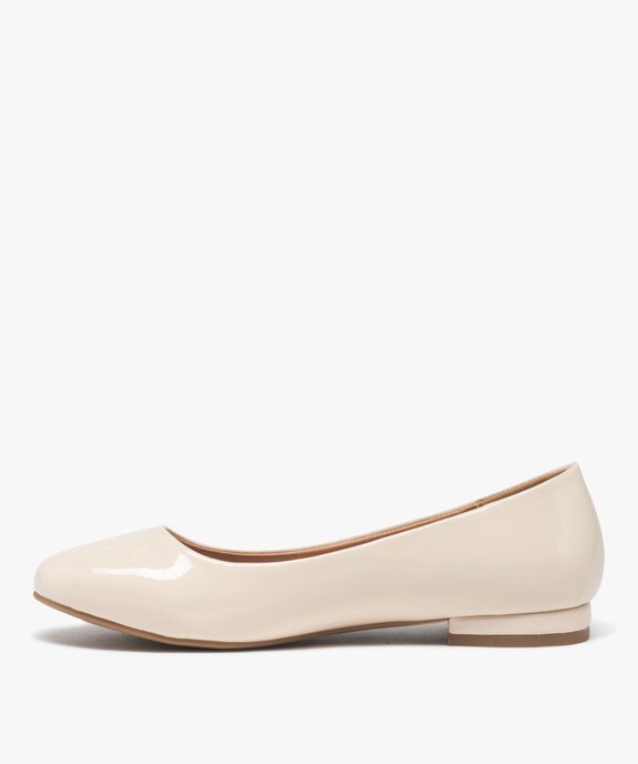 Ballerines femme unies dessus verni à bout rond vue3 - GEMO(URBAIN) - GEMO