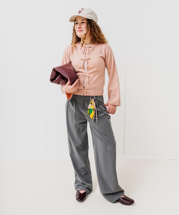 Pull gilet avec noeud sur l’avant fille  vue6 - GEMO (JUNIOR) - GEMO