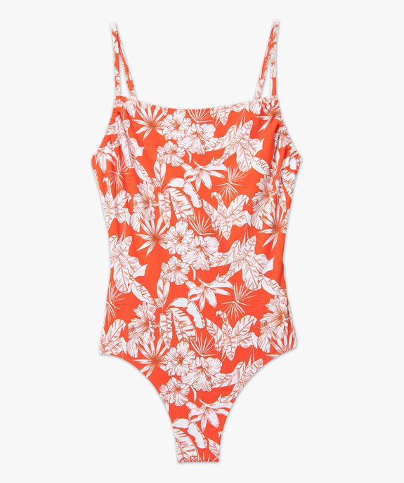 Maillot de bain femme une pièce à motifs fleuris vue4 - GEMO 4G FEMME - GEMO