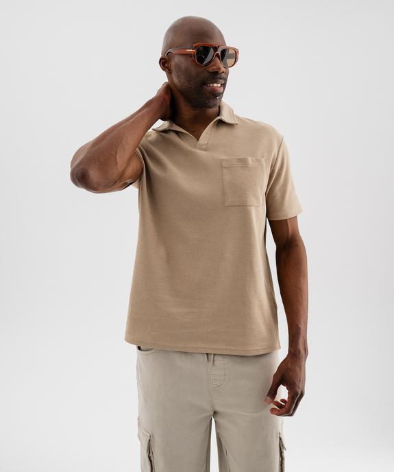 Polo à manches courtes en maille fantaisie homme vue1 - GEMO 4G HOMME - GEMO