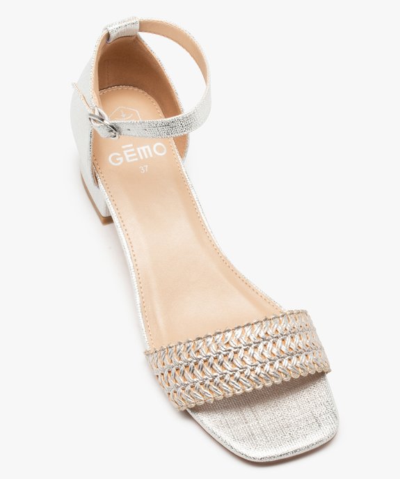 Sandales femme à talon carré et brides métallisées vue5 - GEMO(URBAIN) - GEMO