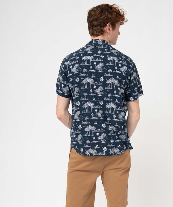 Chemise homme à manches courtes tropical en viscose fluide imprimée  vue2 - GEMO 4G HOMME - GEMO