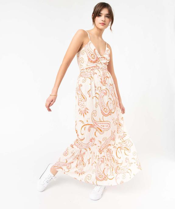 Robe imprimée à fines bretelles et taille empire femme vue1 - GEMO(FEMME PAP) - GEMO