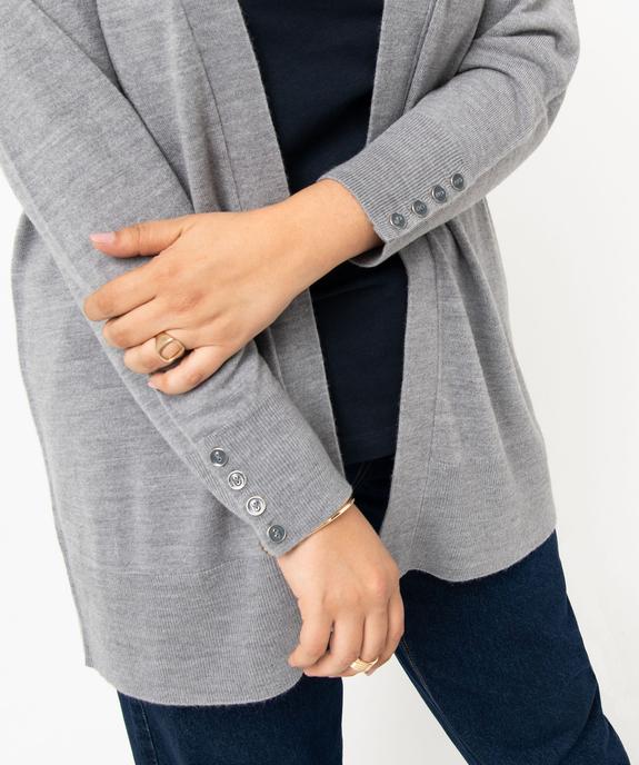 Gilet long porté ouvert femme grande taille vue3 - GEMO (G TAILLE) - GEMO