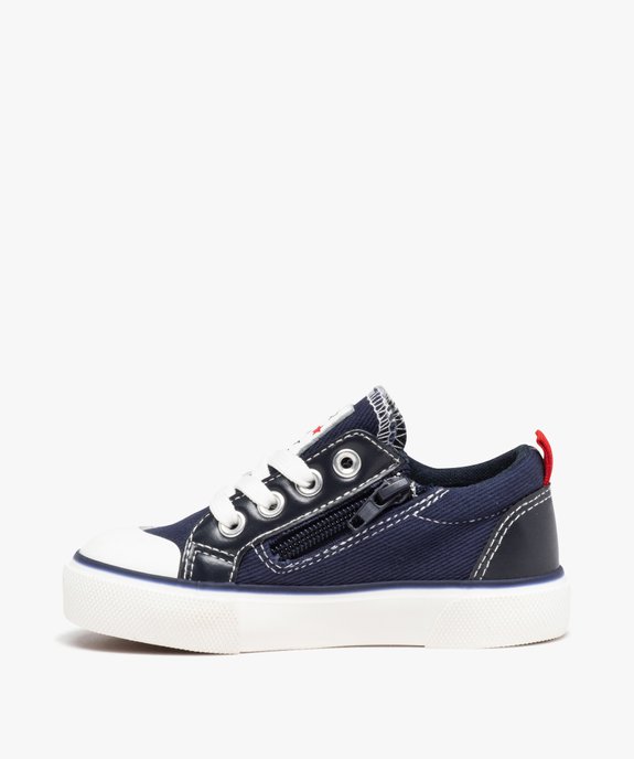 Baskets garçon en toile fermeture lacets et zip – LuluCastagnette vue3 - LULU CASTAGNETT - GEMO