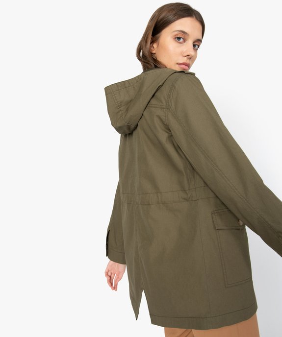 Parka femme légère et multipoche à capuche vue3 - FOLLOW ME - GEMO