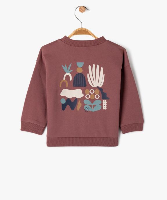 Sweat en molleton doux à grand motif au dos garçon vue3 - GEMO 4G BEBE - GEMO