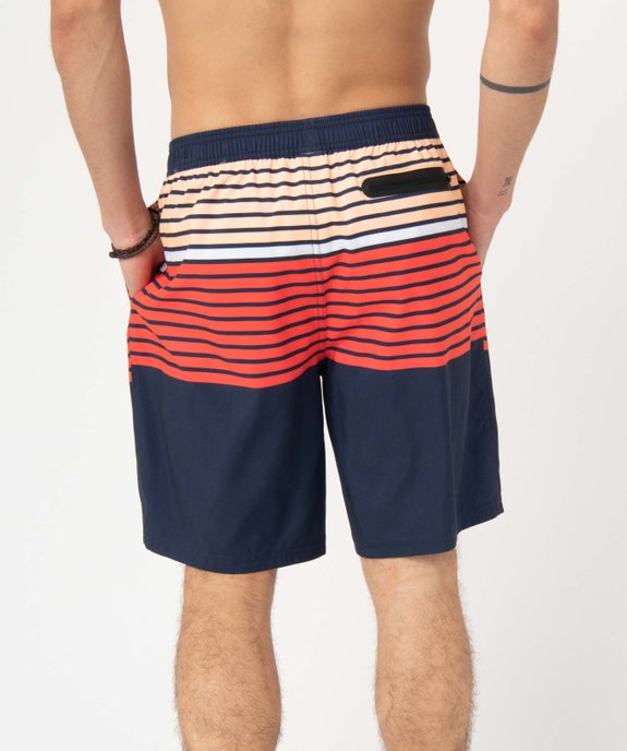 Short de bain homme à rayures vue3 - GEMO (PLAGE) - GEMO