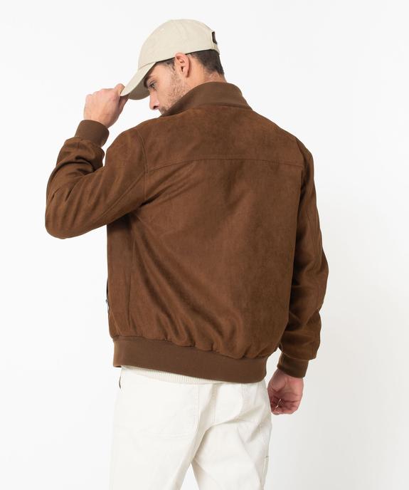 Blouson suédine à col montant homme vue3 - GEMO (HOMME) - GEMO