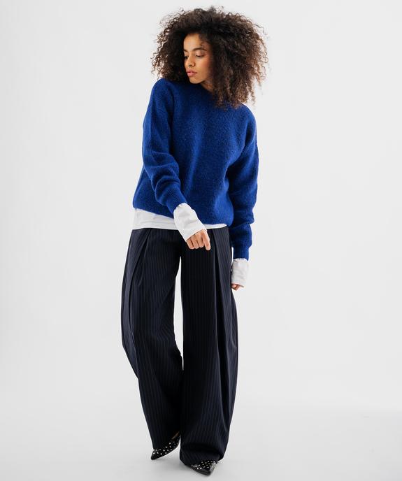 Pull maille col rond femme vue4 - GEMO 4G FEMME - GEMO
