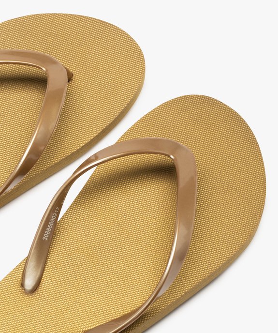 Tongs femme unies à fine bride entre-doigts vue3 - GEMO (PLAGE) - GEMO