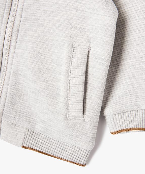 Sweat zippé effet rayé bébé garçon vue2 - GEMO(BEBE DEBT) - GEMO