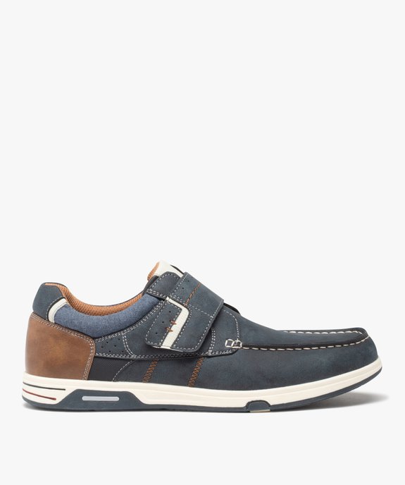 Chaussures bateau homme confort à fermeture scratch vue1 - GEMO(URBAIN) - GEMO