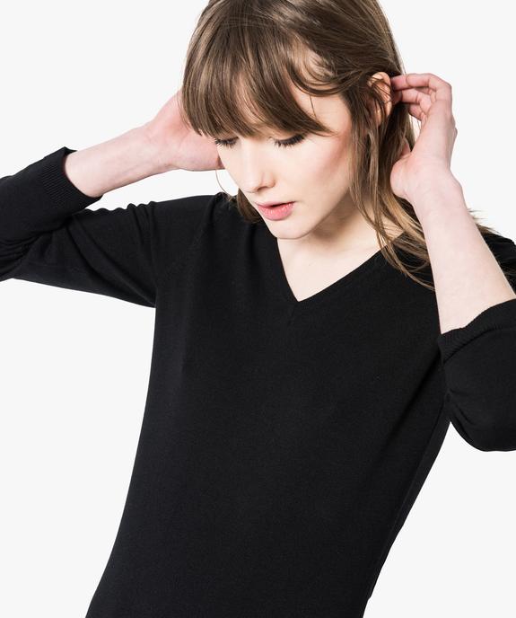 Pull fin à manches longues et col V vue2 - GEMO(FEMME PAP) - GEMO
