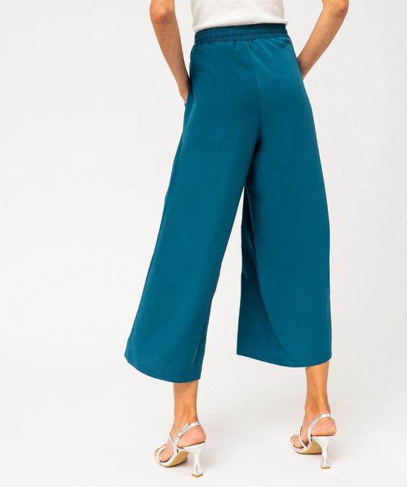Pantacourt large avec noeud à la ceinture femme vue3 - GEMO(FEMME PAP) - GEMO