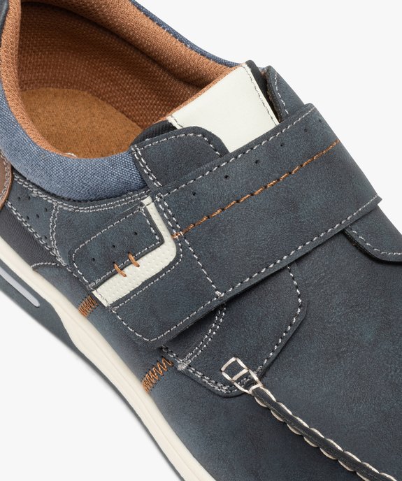 Chaussures bateau homme confort à fermeture scratch vue6 - GEMO(URBAIN) - GEMO
