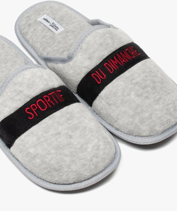 Chaussons homme mules « Sportif du dimanche » – Gemo x Les Vilains Garçons vue6 - VILAINES FILLES - GEMO