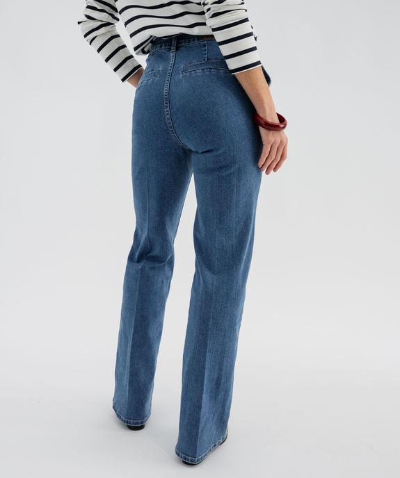 Jean Flare en denim extensible à effet pont femme - LuluCastagnette vue3 - LULU CASTAGNETTE GEMO FOR GOOD - GEMO