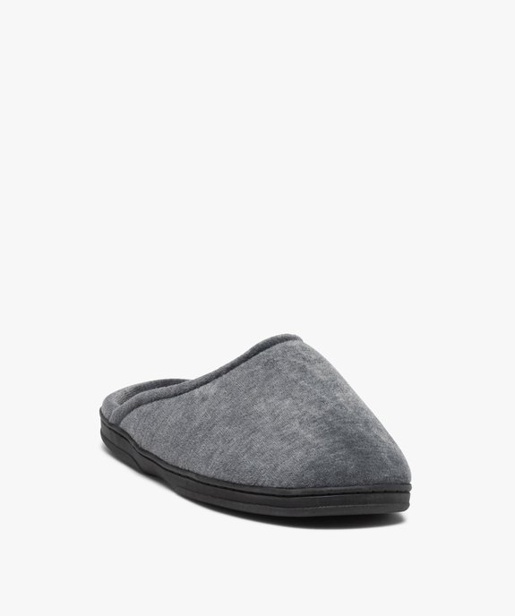 Chaussons homme mules d’intérieur en velours uni vue2 - GEMO(HOMWR HOM) - GEMO