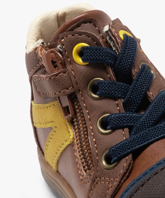 Chaussures premiers pas bébé garçon bicolores - Hobiz vue6 - HOBIZ - GEMO