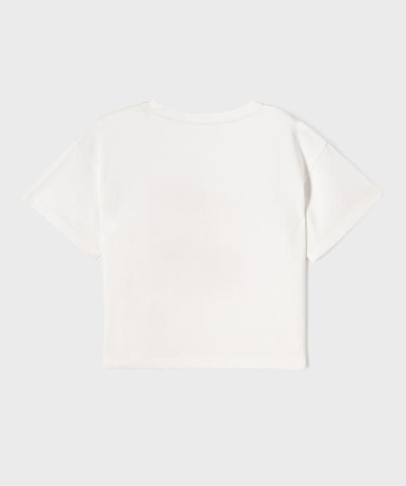 Tee-shirt manches courtes coupe courte imprimé fille vue4 - GEMO (ENFANT) - GEMO