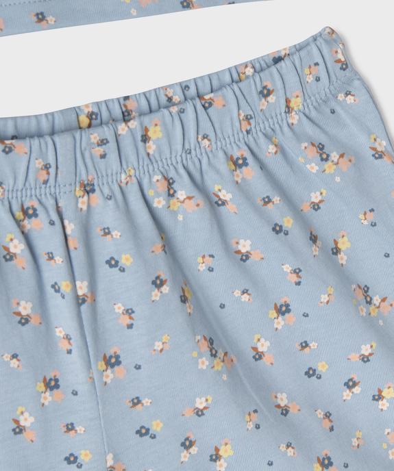 Pyjashort en jersey de coton à motifs fleuris fille vue3 - GEMO 4G FILLE - GEMO