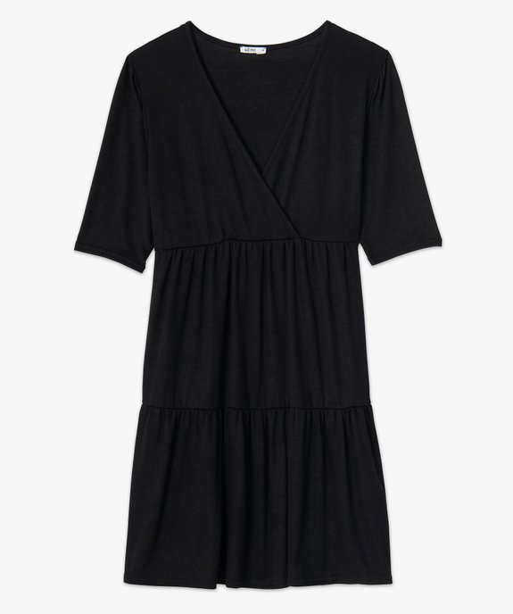 Robe femme en maille à volants et manches courtes vue4 - GEMO(FEMME PAP) - GEMO