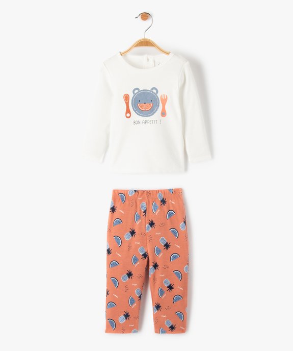 Pyjama bébé en jersey à motifs effet mix&match vue1 - GEMO(BB COUCHE) - GEMO