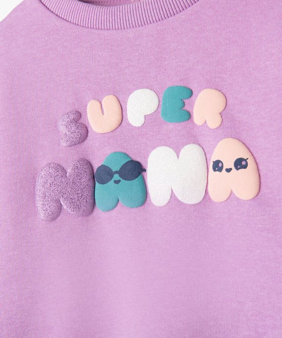 Ensemble 2 pièces bicolore bébé fille : sweat + legging côtelé vue2 - GEMO(BEBE DEBT) - GEMO