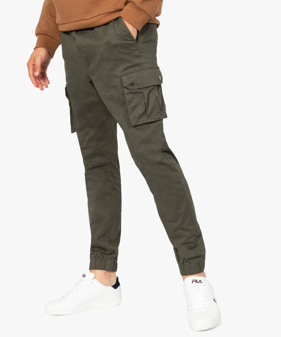 Pantalon homme jogger à poches latérales vue2 - GEMO (HOMME) - GEMO
