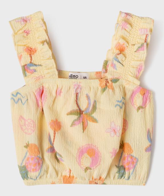 Blouse en maille texturée à bretelles et coupe courte fille vue1 - GEMO 4G FILLE - GEMO