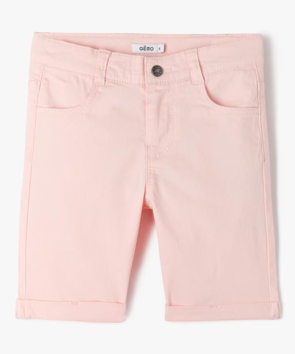 Bermuda en coton léger fille vue1 - GEMO 4G FILLE - GEMO