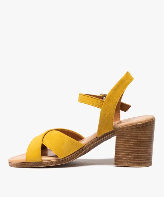 Sandales femme à talon carré coupe spéciale pied large vue3 - GEMO(URBAIN) - GEMO