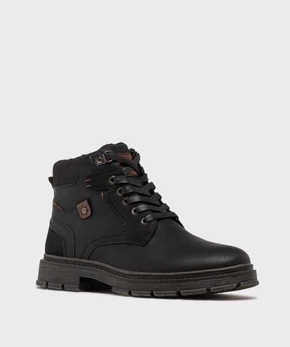 Boots fourrées à lacets, zip et épaisse semelle crantée homme vue3 - MARIO BALDANO - GEMO