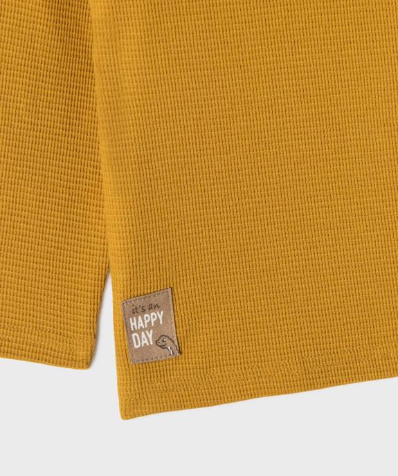 Tee-shirt manches longues en maille nid d’abeille bébé garçon vue2 - GEMO 4G BEBE - GEMO