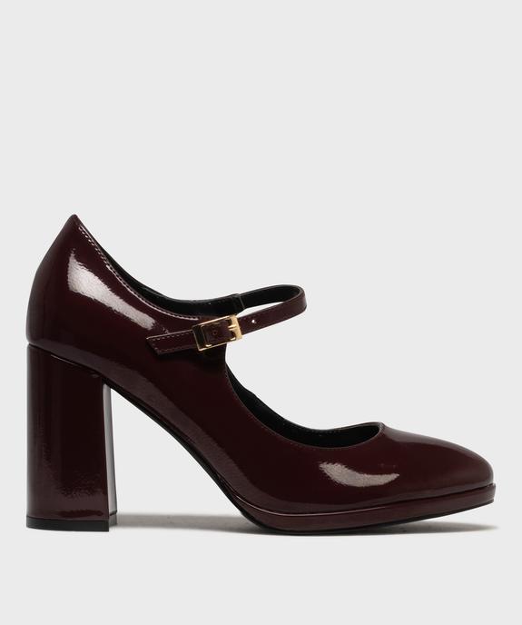 Escarpins vernis à brides avec talon bloc femme - Follow Me vue1 - FOLLOW ME - GEMO