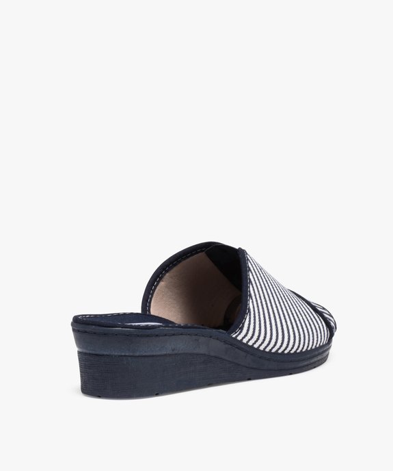 Mules femme à talon compensé et en tissu vue4 - GEMO(HOMWR FEM) - GEMO
