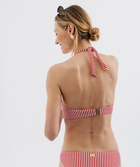 Haut de maillot de bain rayé forme triangle avec bretelles multi-positions femme - LuluCastagnette vue6 - LULUCASTAGNETTE - GEMO