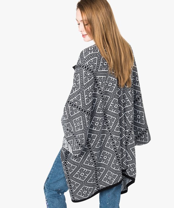 Gilet oversize style poncho à motifs vue3 - FOLLOW ME 2 - GEMO